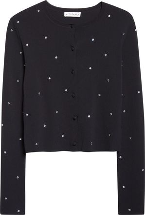 Altuzarra Dorrie Crystal Embellished Cardigan in Black at Nordstrom, Size X-Small