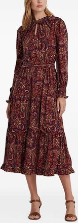 Lauren Ralph Lauren Abito midi con stampa paisley - Rosso