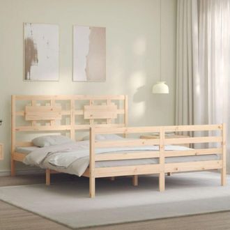 vidaXL Bed Frame without Mattress King Size Solid Wood Vidaxl