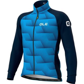 Al&eacute; Al&eacute; Cycling Mens Solid Sharp Jacket, Navy Blue/Cyan, M