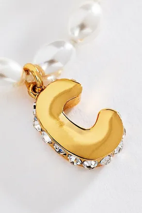 Anthropologie Pearl Initial Necklace
