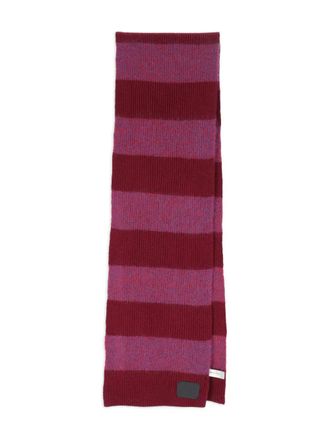 Paul Smith Striped Scarf - men - Lambs Wool/Polyamide/Mohair - One Size - Red