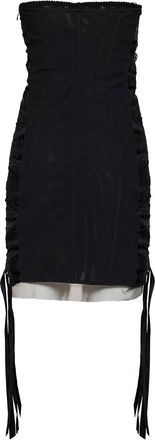 The Attico Womens Mini Dress Bustier Tulle Black Polyamide