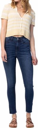 Judy Blue High Waist Side Slit Skinny Jeans In Denim