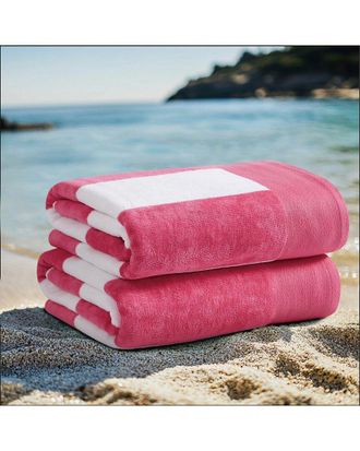 Oceanfront Resort Cabana Stripe 2-Pack Beach Towels
