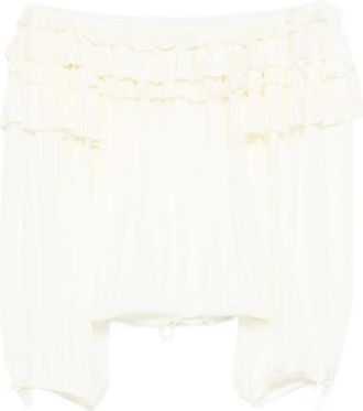 Cynthia Rowley Blusa con ruches - Toni neutri