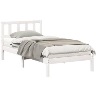 Berkfield Home Modern with Headboard White 90 x 190 cm Solid pine wood