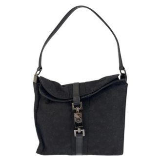 Gucci Pre-owned Shoulder Bags, female, Black, Size: ONE SIZE Pre-owned Canvas Shoulder Bag