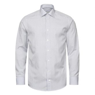Eton Micro Print Poplin Overhemd - Heren - Casual Overhemden - Blauw - XL - Katoen - Overhemden