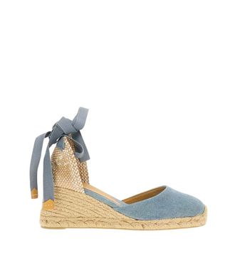 Castaner Blue Round-toe Wedges