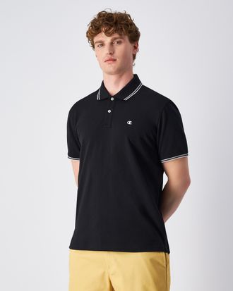 Champion Poloshirt CHAMPION, Herren, Gr. S (44/46), schwarz (nbk), Obermaterial: 100% Baumwolle, Shirts Poloshirt