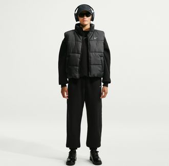 Nike Womens Studio Fleece Medium Weight High-Rise Oversized Cuffed Pants in Black | IM8074-001