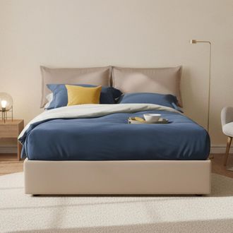 Dmora Talamo Italia - Cama Matrimonial Lucrezia, Cama Contenedor Con Tapizado En Ecopiel, 100% Made In Italy, Apertura Frontal, Adecuado Para Colch&oacute;n Cm 140