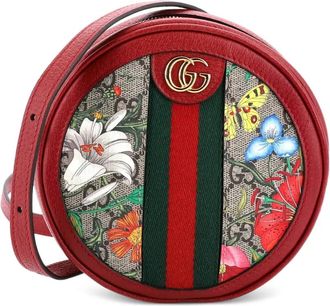 Gucci Ophidia Round Flora GG Coated Canvas Mini backpack - Bruin