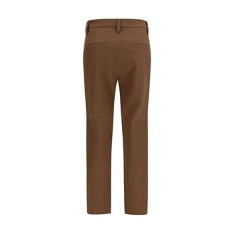 Brunello Cucinelli Straight-Leg Cotton Trousers - Brown