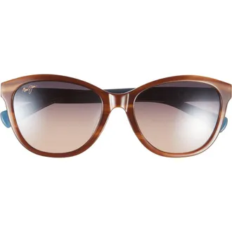 Maui Jim 54mm Polarized Gradient Cat Eye Sunglasses in Tortoise Tortoise Bronze at Nordstrom Rack