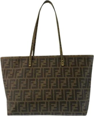 Fendi Pre-owned Tote Bags, female, Brown, Size: ONE SIZE Pre-owned Zucca PVC 2way Tote Bag