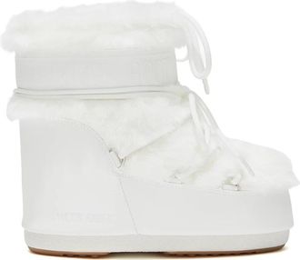Moon Boot Icon Low Faux Fur Boot - Dames - Winterlaarzen - Wit - 36 EU - Leer - Schoenen