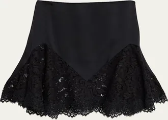 Stella McCartney Lace-Trim Satin Mini Skirt