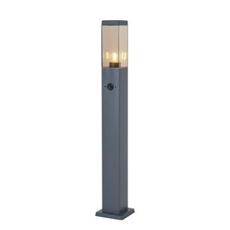 QAZQA L&aacute;mpara exterior gris oscuro ahumado 80 cm IP44