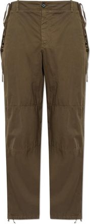 Alexander McQueen Broek met trekkoord - Heren - Straight fit broeken - Groen - M - Katoen - Broeken