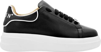 Philipp Plein Leather Low-Top Sneakers Megastar - unisex - Sneakers - Zwart - 36 EU - Leer - Schoenen