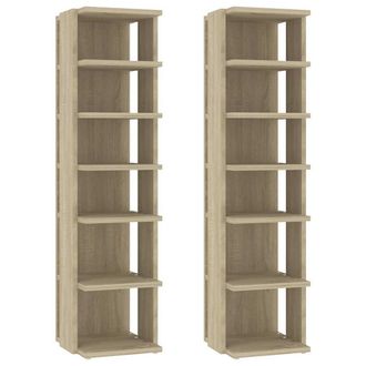 vidaXL Vidaxl - Muebles Zapateros 2 Uds Color Roble Sonoma 27,5x27x102 Cm