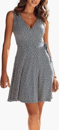Lascana Womens Wrap Look Dress in Blue Grey Print at Nordstrom, Size 10