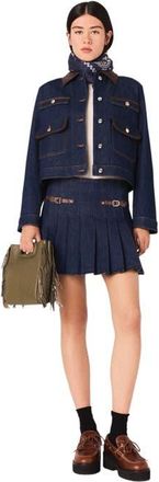 Maje Short denim skirt with lining in Navy at Nordstrom, Size 42 Eu