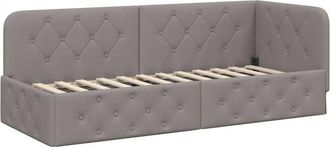 vidaXL Corner Bed Frame with Headboard Taupe 80 x 200 cm Fabric vidaXL