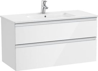 Roca Mueble Lavabo Centrado Blanco 1000x460mm The Gap 2 Cajones Blanco