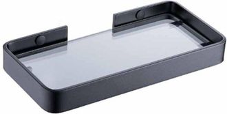 OEM Etagere Murale - Verre Tremp&eacute; 8 Mm - 60 X 15 Cm - Pour Salle De Bain Cuisine Chambre - Noir - 1 Pi&egrave;ce