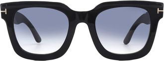 Tom Ford Leigh Smoke Gradient Square Ladies Sunglasses FT1115 01B 52