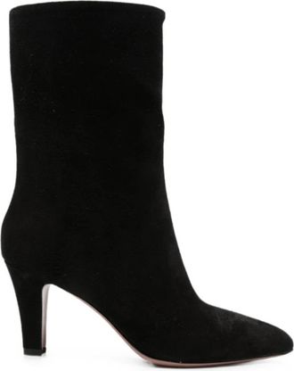 PARIS TEXAS Elsa Enkellaarzen - Dames - Laarzen met Hak - Zwart - 39 EU - Leer - Schoenen