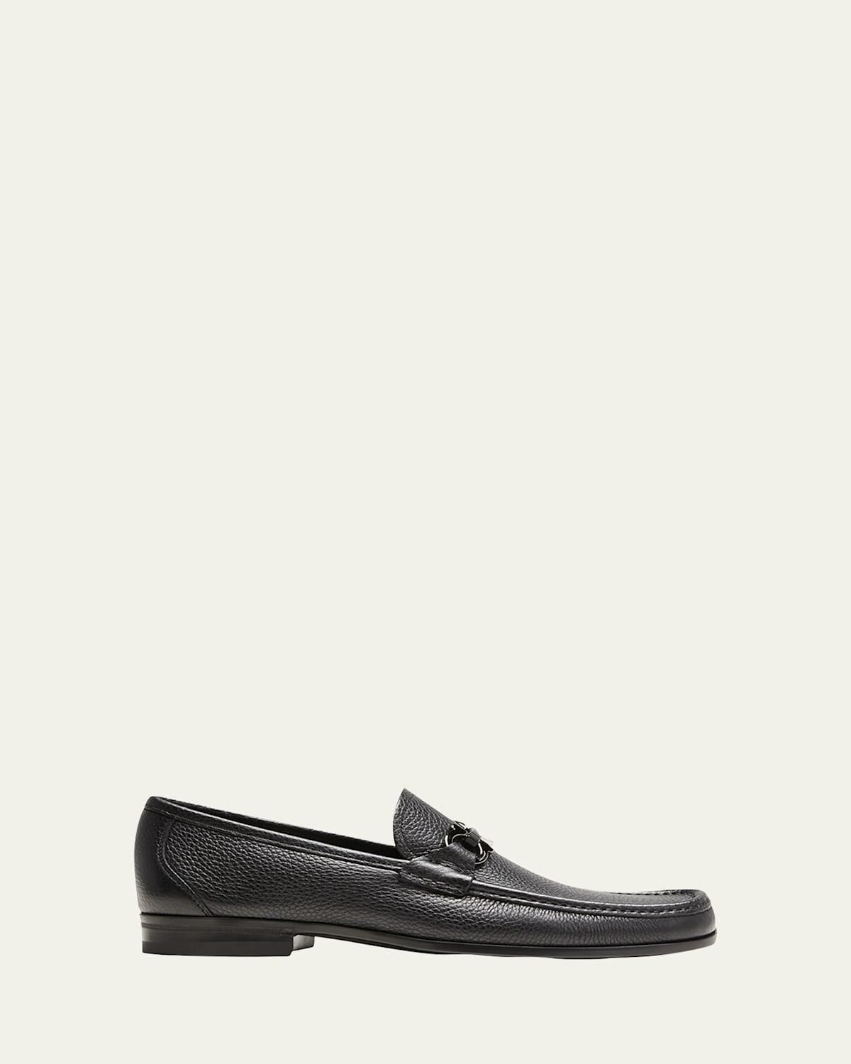 Salvatore Ferragamo black mens loafers with matte black buckle Gancini buckle loafer - Men | Ferragamo main image 4