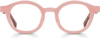 Eyebobs TV Party 44mm Blue Light Blocking Round Reading Glasses in Pimrose Pink Pink at Nordstrom, Size +2.25