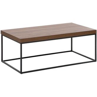 Beliani Beliani - Modern Coffee Table Dark Wood Veneer Top Black Metal Base Industrial 100 x 60 cmDelano