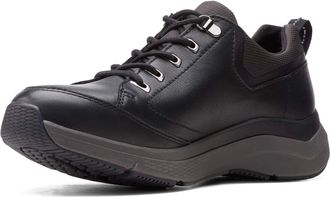 Clarks Mens Wave2.0 Vibe Shoes, 10.5 UK Wide, Black Leather