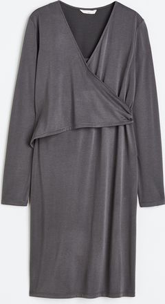 H&M MAMA Stillkleid im Wickelschnitt - Grau