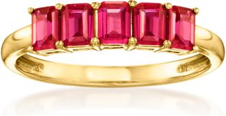 RS Pure by Ross-Simons Lab-Grown Ruby Ring in 18kt Gold Vermeil