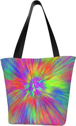AOOEDM Tye Dye Patterns Tote Bag Women Capacity Shoulder Grocery Shopping Bags