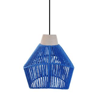 Tosel Suspensi&oacute;n metal,madera Alt.80cm natural ;Pantalla: azul