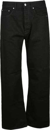 Palm Angels Black Cotton Wide-Leg Jeans