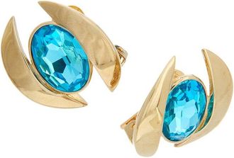 Oscar De La Renta Oval Stud Earrings