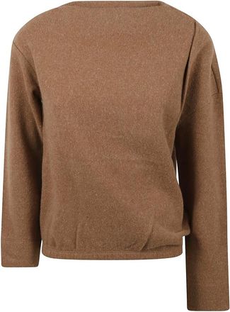 Max Mara Truien & Vesten, Dames, Bruin, S, Wol, OXA Ronde Hals Truien