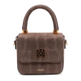 Amiri Handbags, female, Brown, Size: ONE SIZE Croc Suede Nano MA Bag