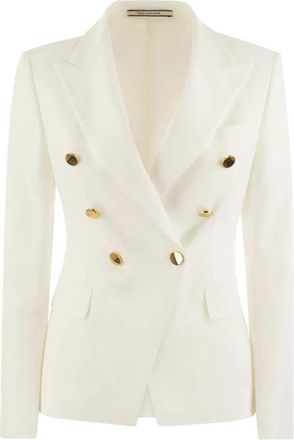 Tagliatore Alicya Blazer - Dames - Blazers - Wit - L - Leer - Jassen