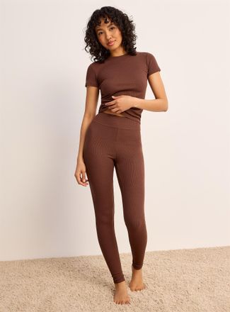 Twik Womens Mini-ribbing high-waist pyjama legging
