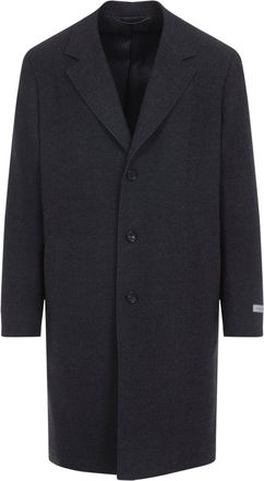 Canali Dark Grey Wool Coat-Uomo