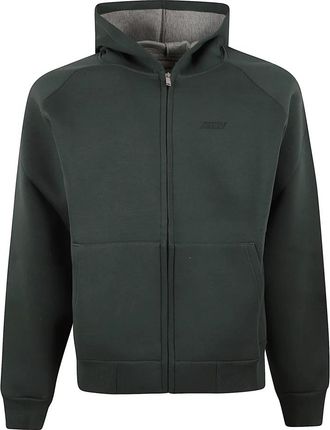 Autry Roomkleurige Unisex Hoodie met Raglanmouwen - Heren - Vesten met rits - Groen - M - Katoen - Hoodies & sweatvesten